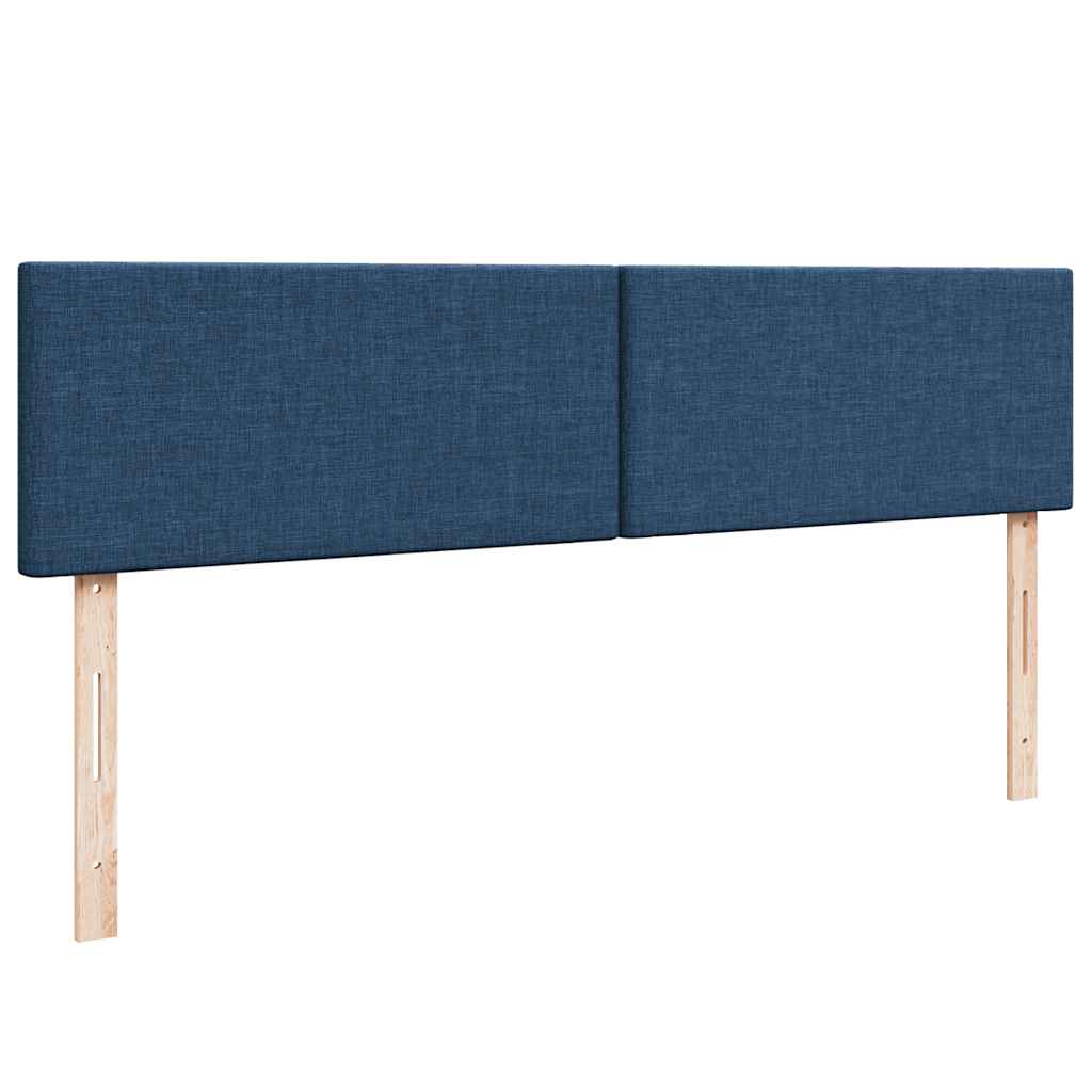 Struttura Letto Pouf con Materassi Blu 200x200 cm in Tessuto | homemem39