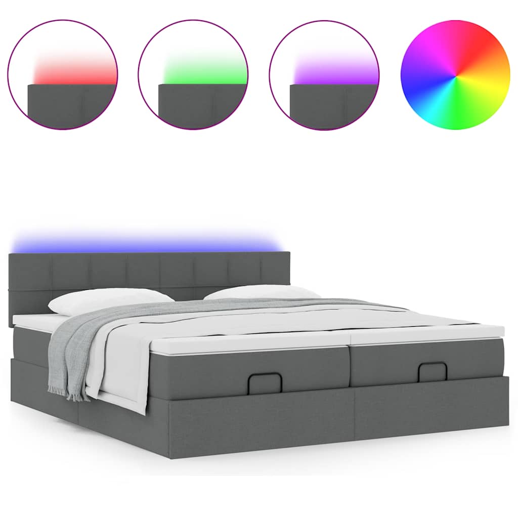 Struttura Letto Pouf con Materassi 160x200 cm in Tessuto | homemem39