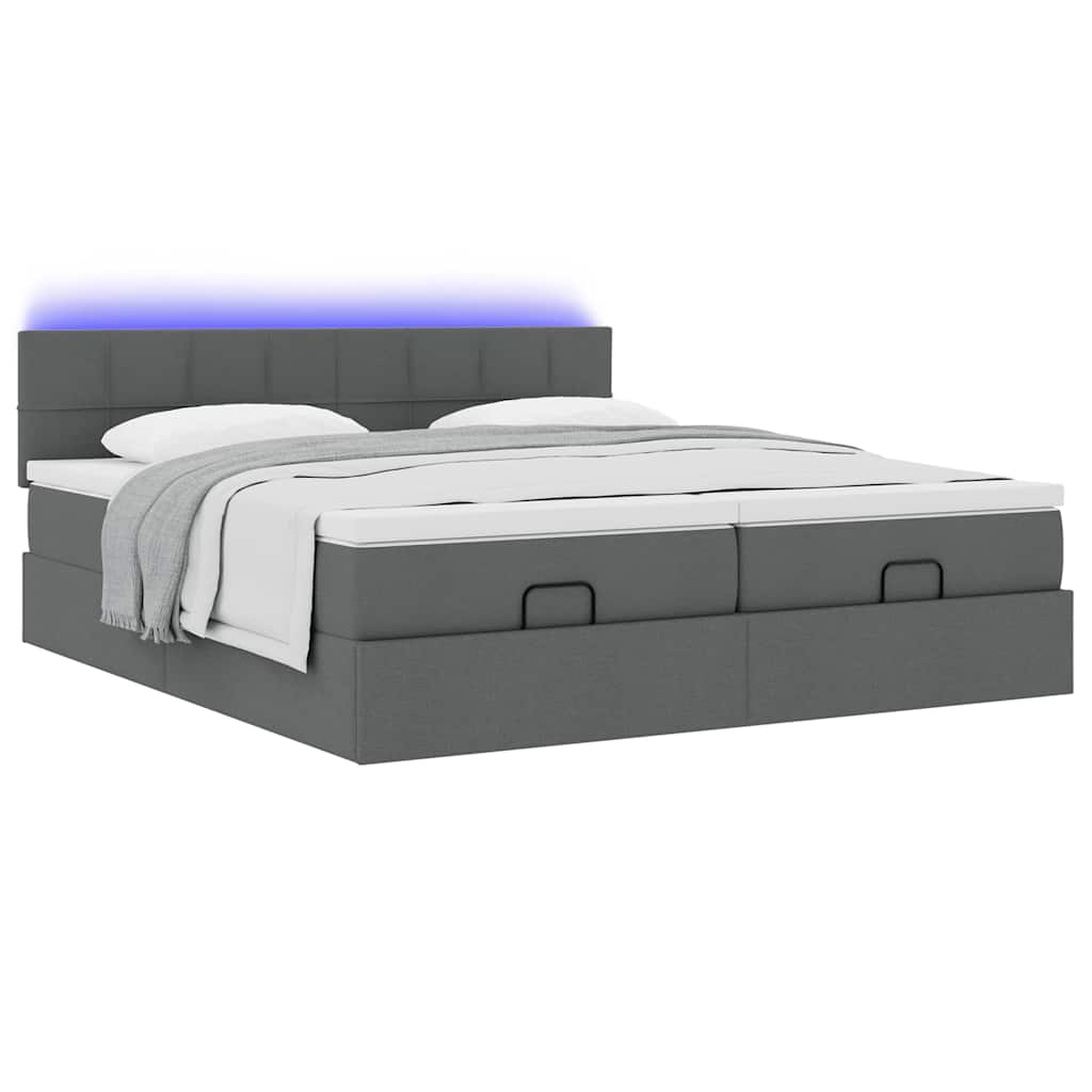 Struttura Letto Pouf con Materassi 160x200 cm in Tessuto | homemem39
