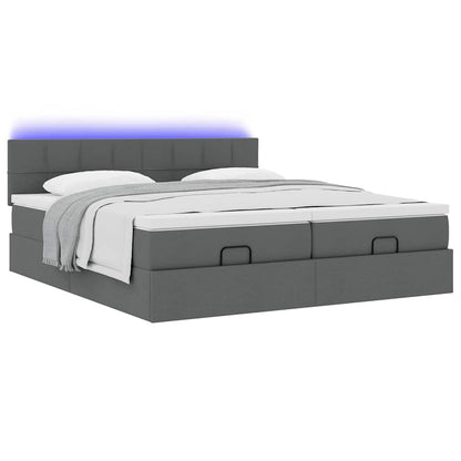Struttura Letto Pouf con Materassi 160x200 cm in Tessuto | homemem39