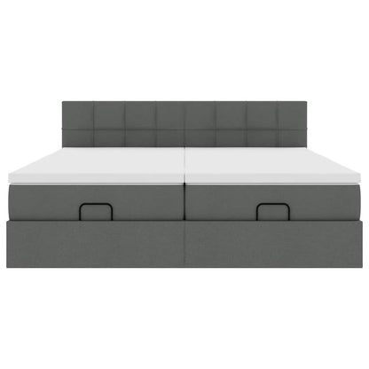 Struttura Letto Pouf con Materassi 160x200 cm in Tessuto | homemem39