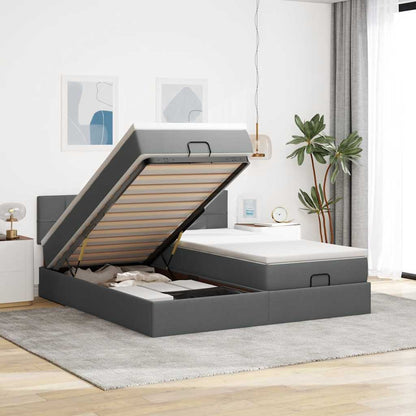 Struttura Letto Pouf con Materassi 160x200 cm in Tessuto | homemem39