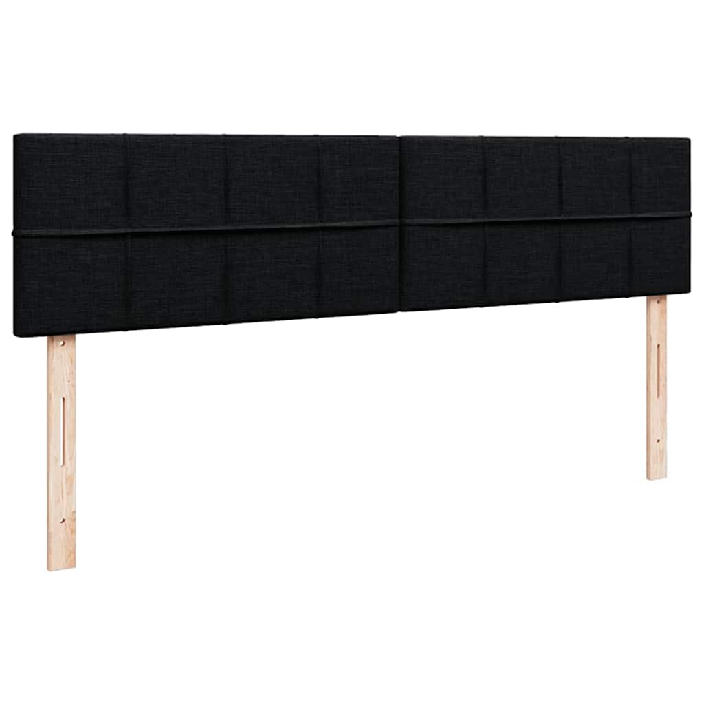 Struttura Letto Pouf con Materassi Nero 160x200 cm in Tessuto | homemem39