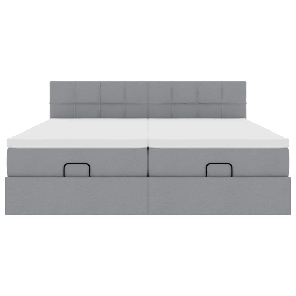 Struttura Letto Pouf con Materassi 180x200 cm in Tessuto - homemem39