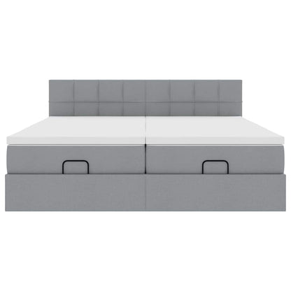 Struttura Letto Pouf con Materassi 180x200 cm in Tessuto - homemem39