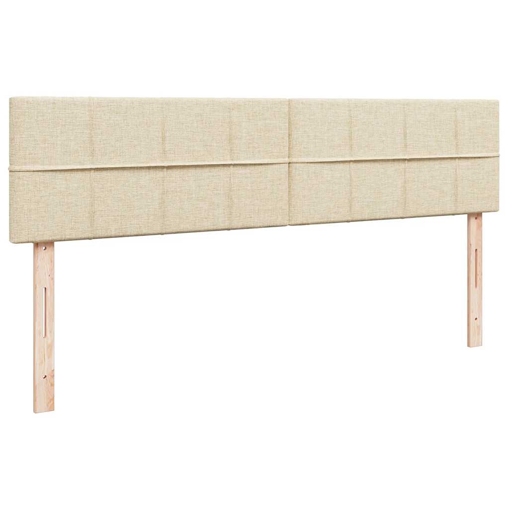 Struttura Letto Pouf con Materassi Crema 180x200 cm in Tessuto | homemem39