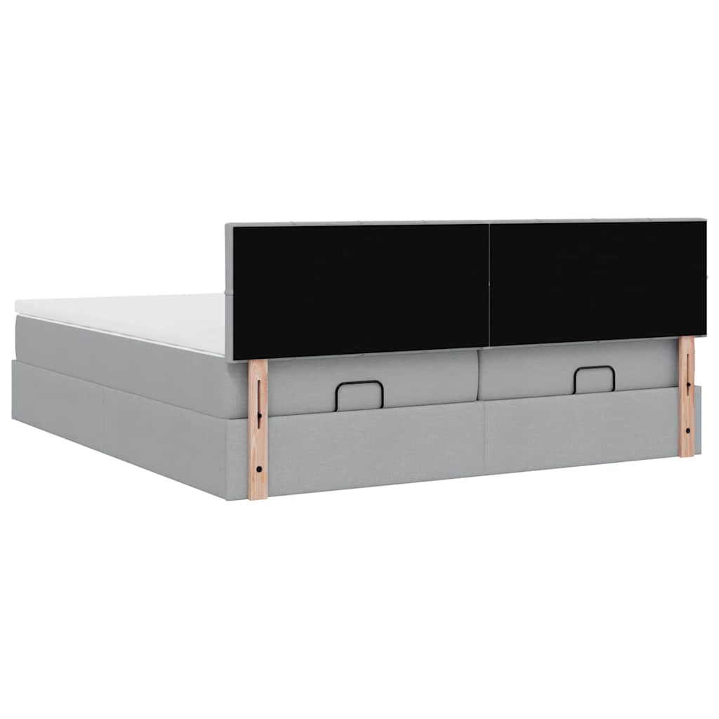 Struttura Letto Pouf con Materassi 200x200 cm in Tessuto