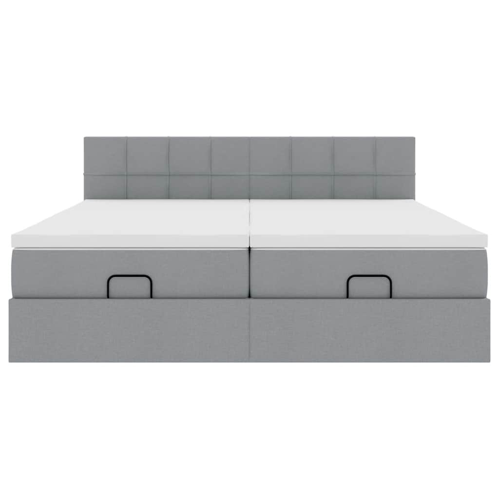 Struttura Letto Pouf con Materassi 200x200 cm in Tessuto