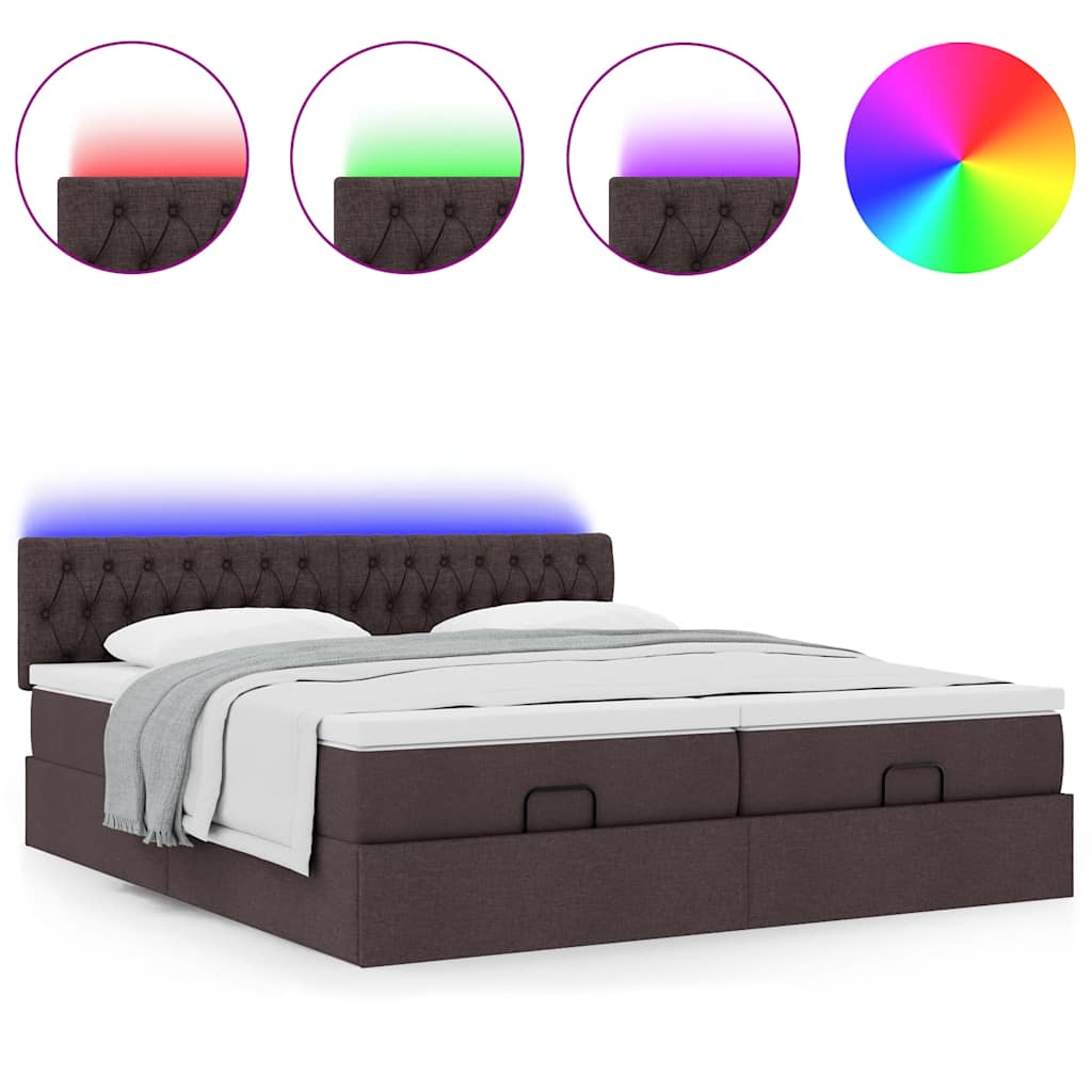 Struttura Letto Pouf con Materassi 160x200 cm in Tessuto | homemem39