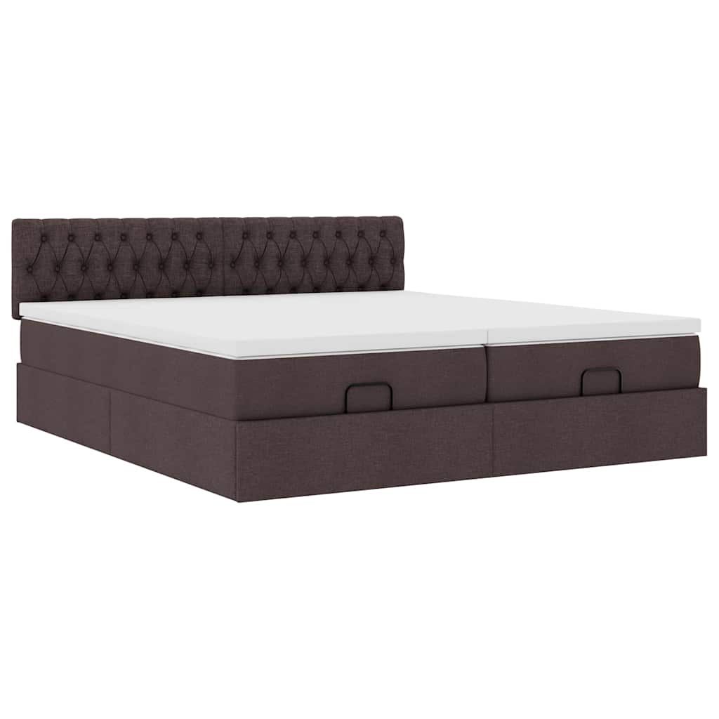 Struttura Letto Pouf con Materassi 160x200 cm in Tessuto | homemem39