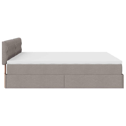 Struttura Letto Pouf con Materassi Tortora 160x200cm in Tessuto