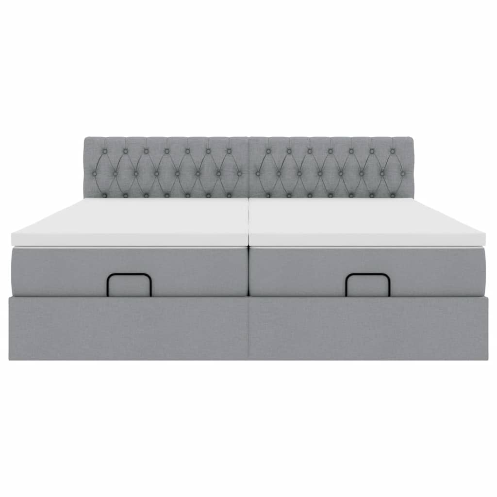 Struttura Letto Pouf con Materassi 180x200 cm in Tessuto - homemem39