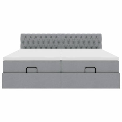 Struttura Letto Pouf con Materassi 180x200 cm in Tessuto - homemem39