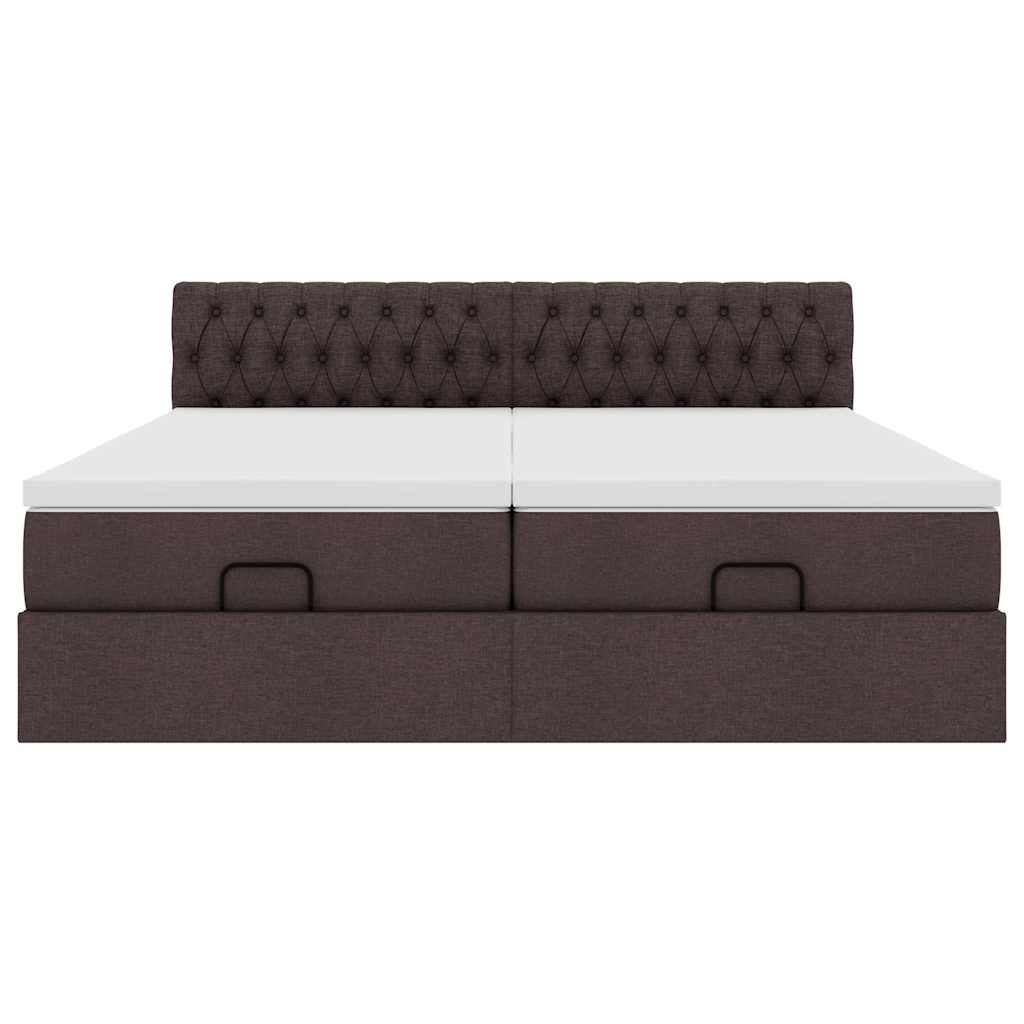 Struttura Letto Pouf con Materassi 200x200 cm in Tessuto - homemem39