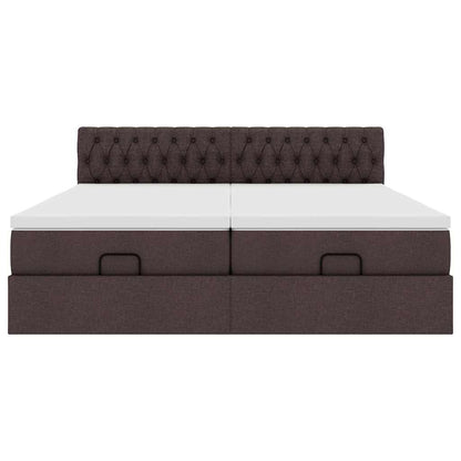 Struttura Letto Pouf con Materassi 200x200 cm in Tessuto - homemem39