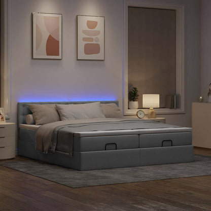 Struttura Letto Pouf con Materassi 160x200 cm in Tessuto | homemem39