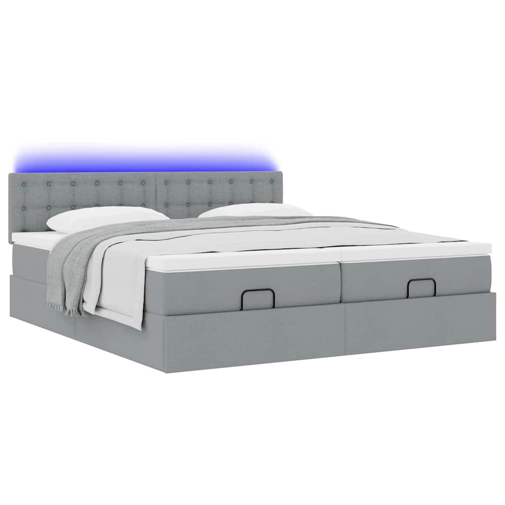 Struttura Letto Pouf con Materassi 160x200 cm in Tessuto | homemem39
