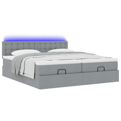 Struttura Letto Pouf con Materassi 160x200 cm in Tessuto | homemem39
