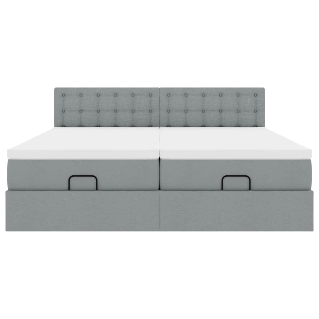 Struttura Letto Pouf con Materassi 160x200 cm in Tessuto | homemem39