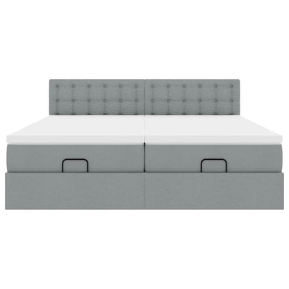 Struttura Letto Pouf con Materassi 160x200 cm in Tessuto | homemem39