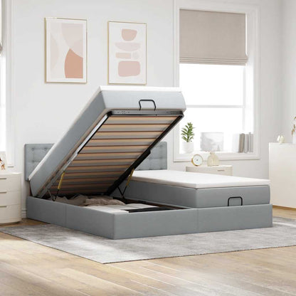 Struttura Letto Pouf con Materassi 160x200 cm in Tessuto | homemem39