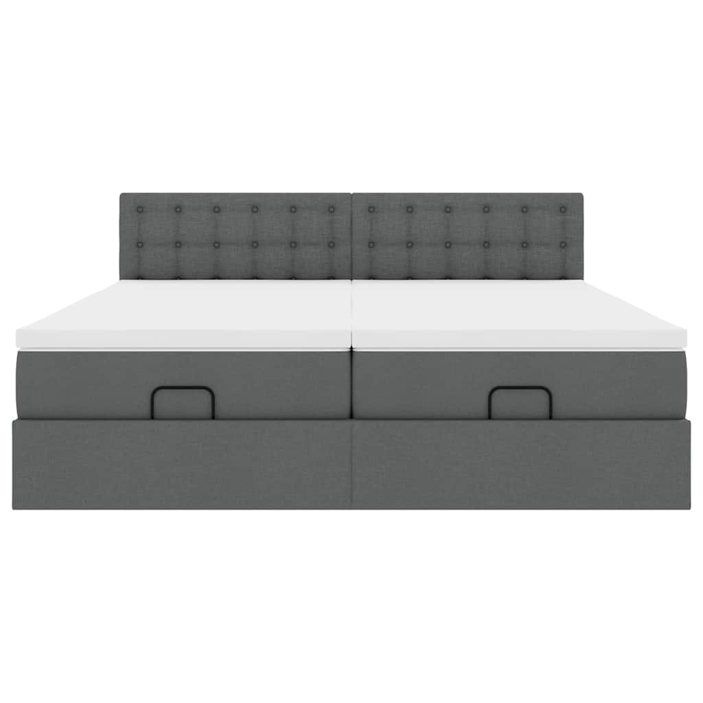 Struttura Letto Pouf con Materassi 160x200 cm in Tessuto