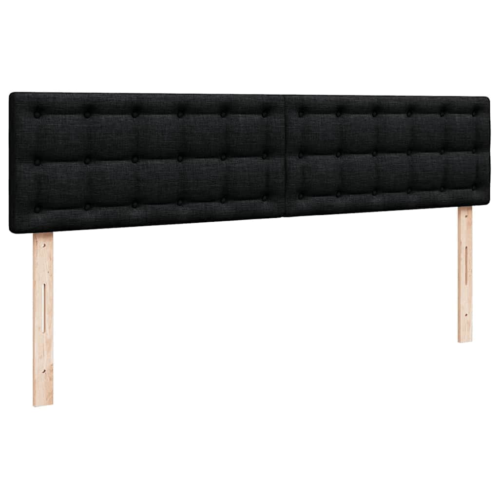 Struttura Letto Pouf con Materassi Nero 160x200 cm in Tessuto | homemem39