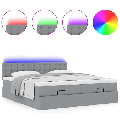 Struttura Letto Pouf con Materassi 180x200 cm in Tessuto | homemem39