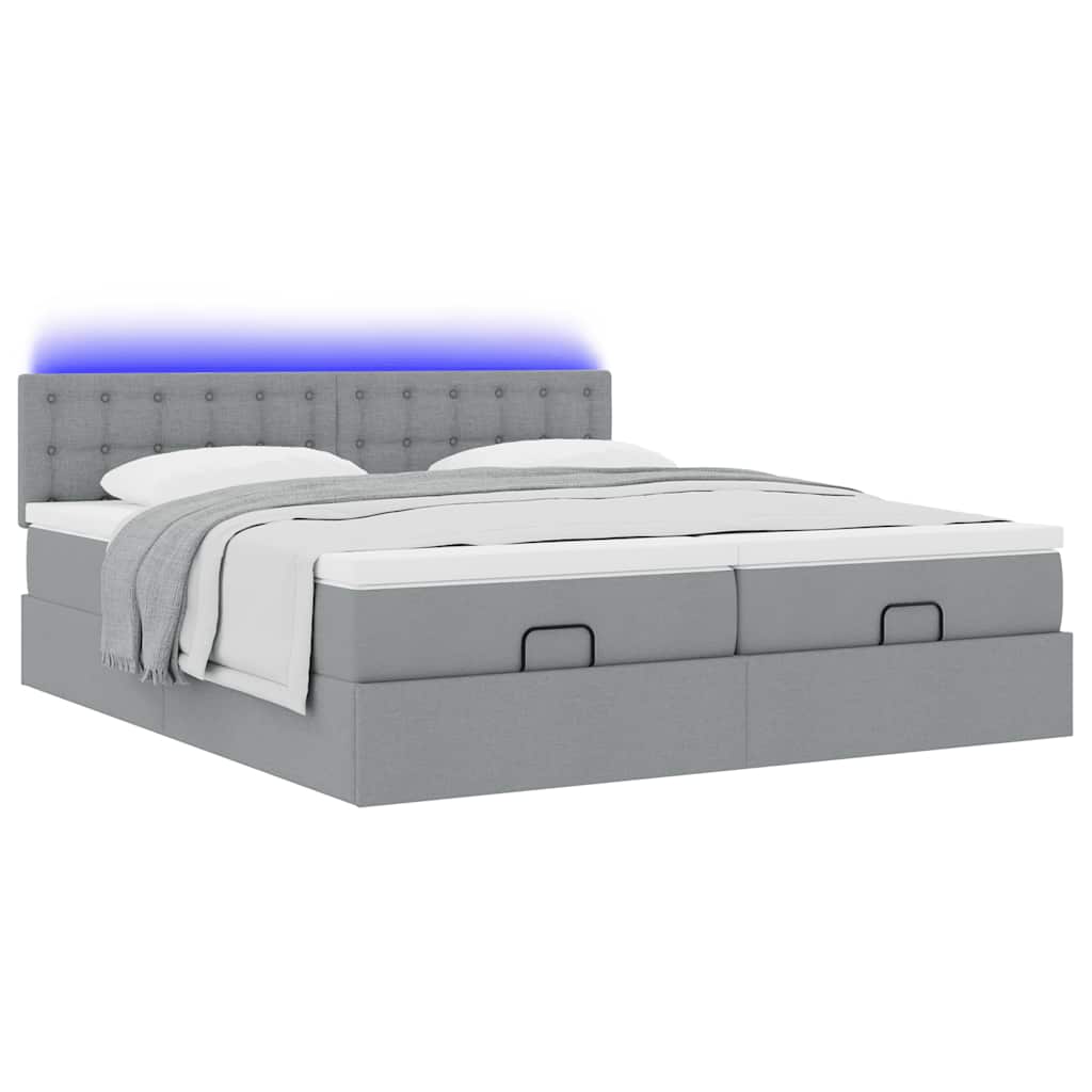 Struttura Letto Pouf con Materassi 180x200 cm in Tessuto | homemem39