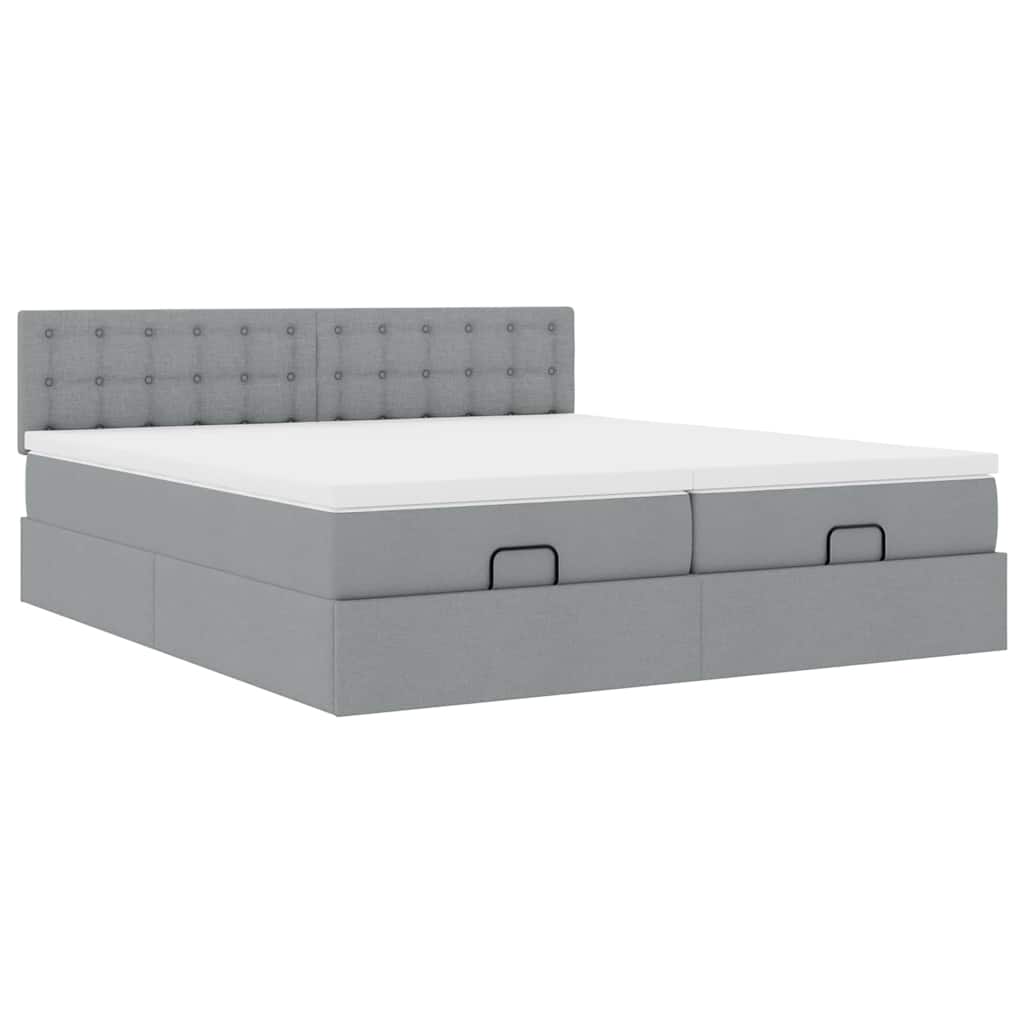Struttura Letto Pouf con Materassi 180x200 cm in Tessuto | homemem39