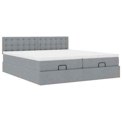 Struttura Letto Pouf con Materassi 180x200 cm in Tessuto | homemem39