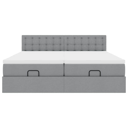 Struttura Letto Pouf con Materassi 180x200 cm in Tessuto | homemem39