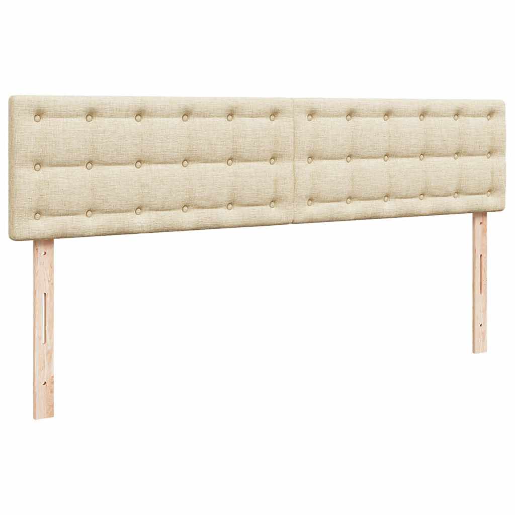 Struttura Letto Pouf con Materassi Crema 180x200 cm in Tessuto | homemem39