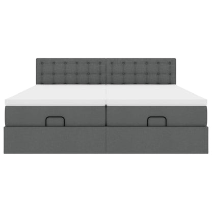 Struttura Letto Pouf con Materassi 200x200 cm in Tessuto