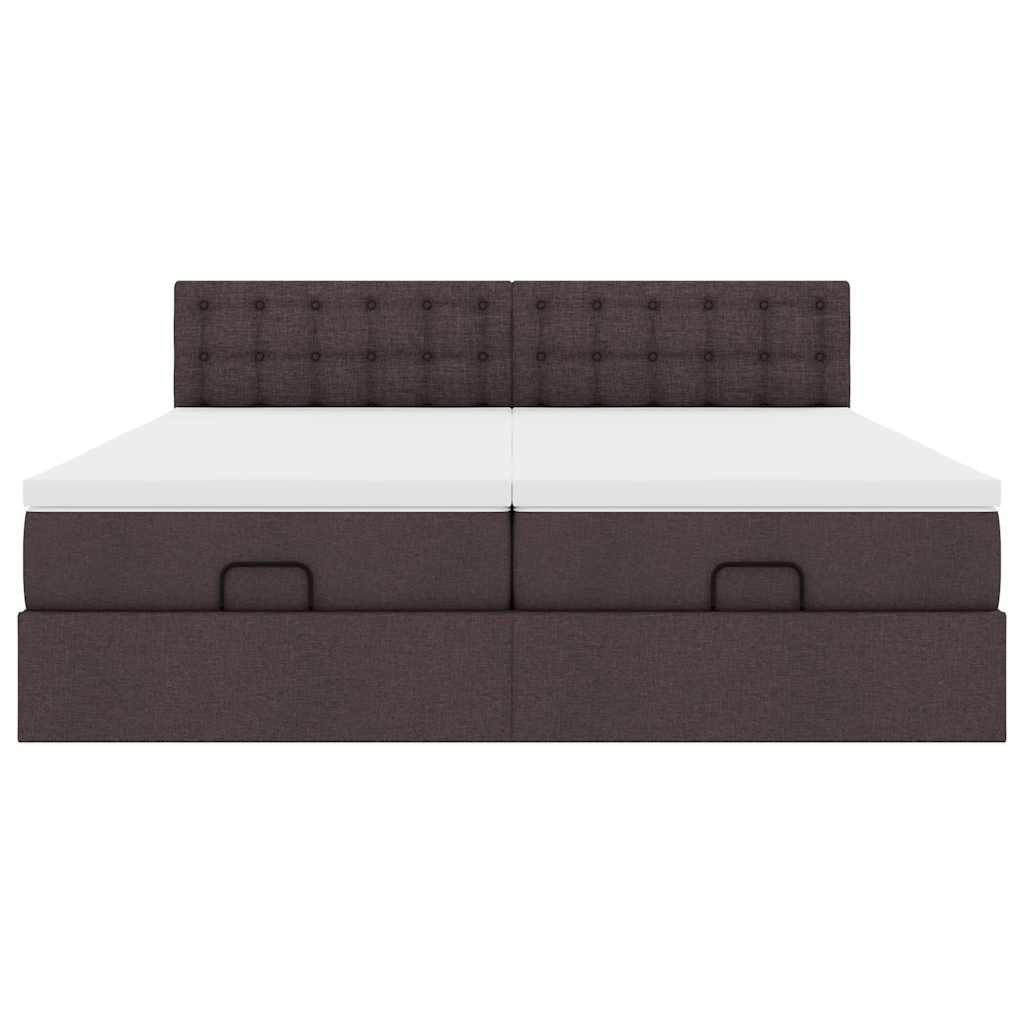 Struttura Letto Pouf con Materassi 200x200 cm in Tessuto - homemem39