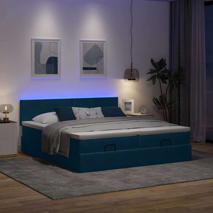 Struttura Letto Pouf con Materassi 160x200 cm Velluto | homemem39