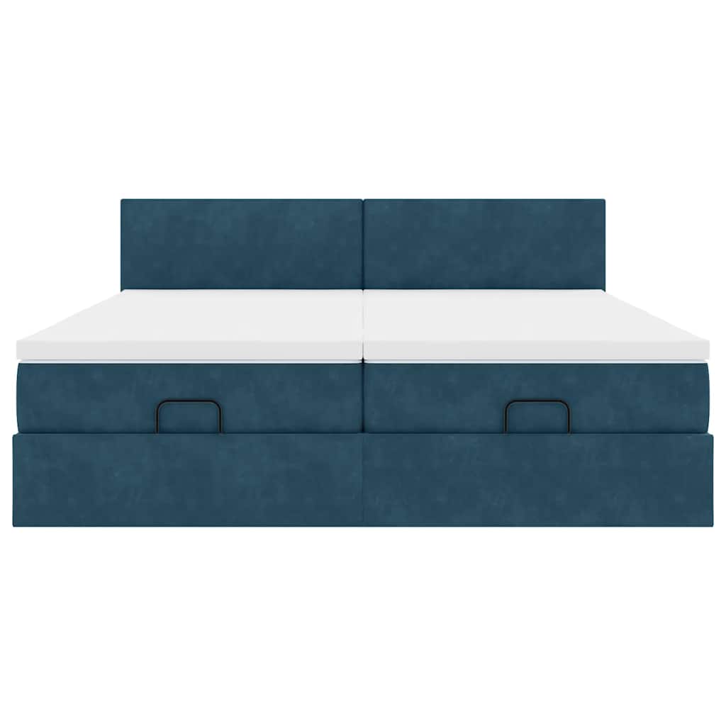 Struttura Letto Pouf con Materassi 160x200 cm Velluto | homemem39