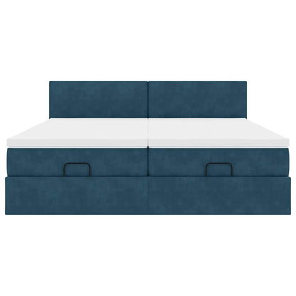 Struttura Letto Pouf con Materassi 160x200 cm Velluto | homemem39