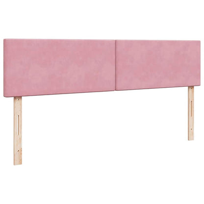 Struttura Letto Pouf con Materassi Rosa 160x200 cm Velluto | homemem39