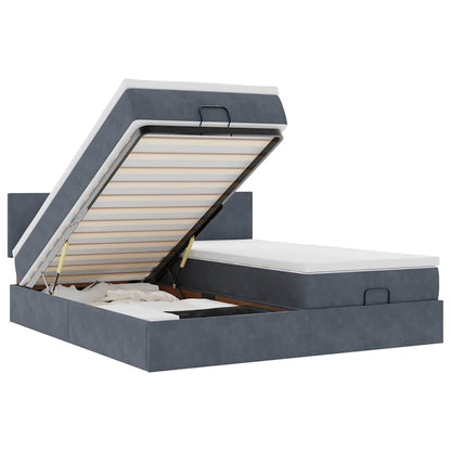 Struttura Letto Pouf con Materassi 180x200 cm Velluto