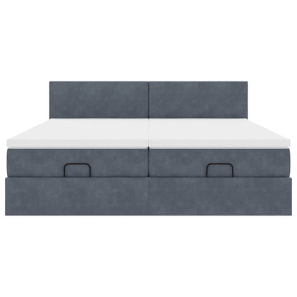 Struttura Letto Pouf con Materassi 180x200 cm Velluto