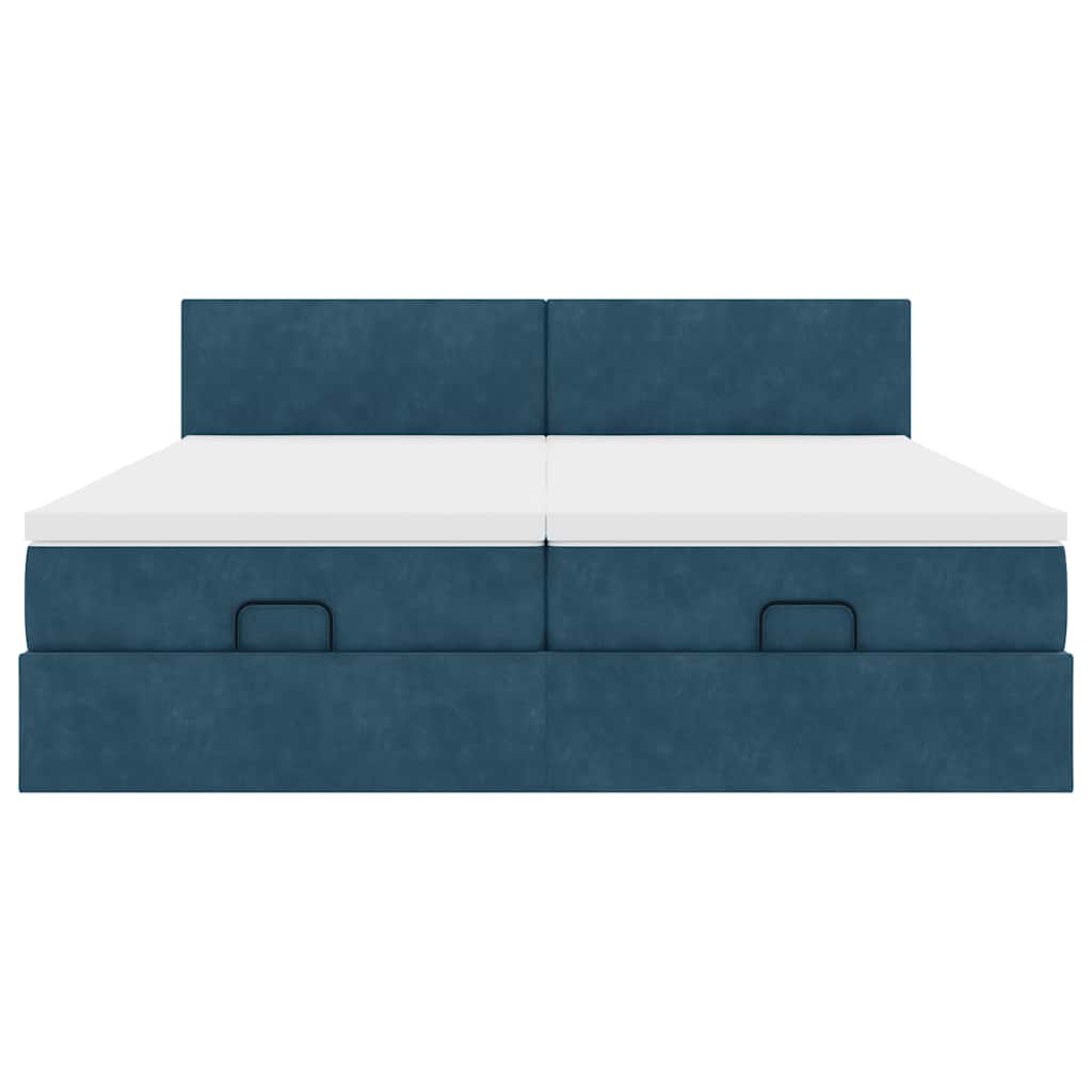 Struttura Letto Pouf con Materassi 180x200 cm Velluto