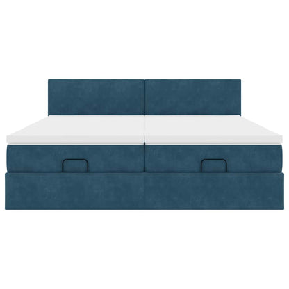Struttura Letto Pouf con Materassi 180x200 cm Velluto
