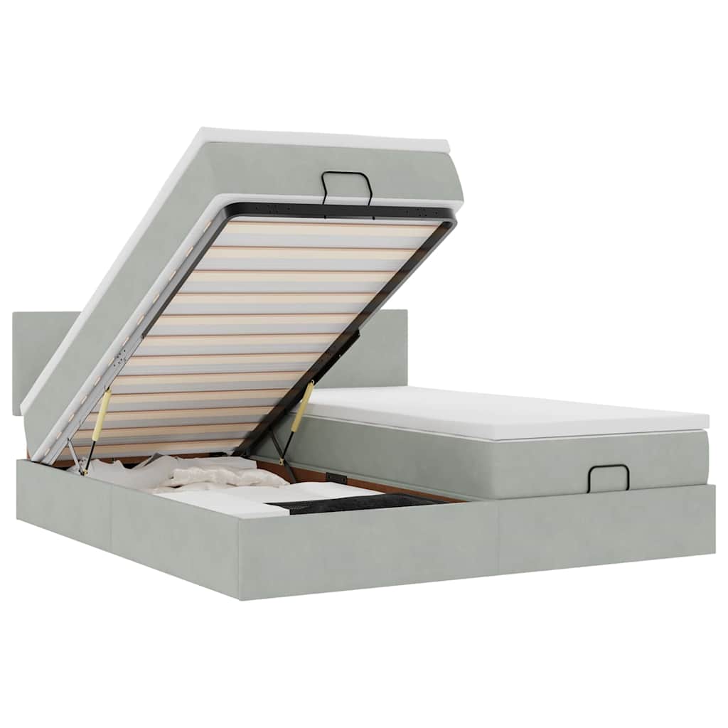 Struttura Letto Pouf con Materassi 200x200 cm Velluto - homemem39