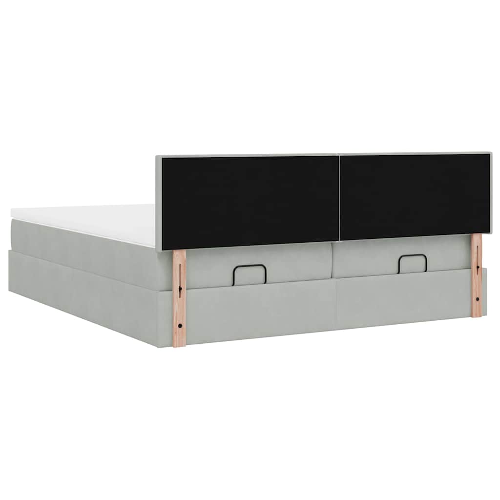 Struttura Letto Pouf con Materassi 200x200 cm Velluto