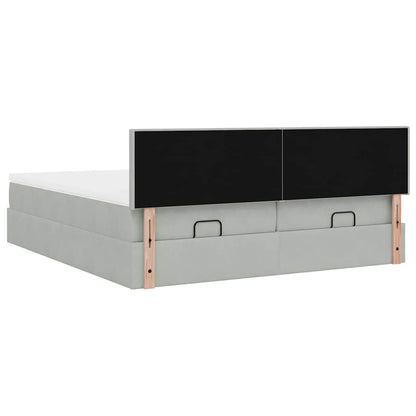 Struttura Letto Pouf con Materassi 200x200 cm Velluto
