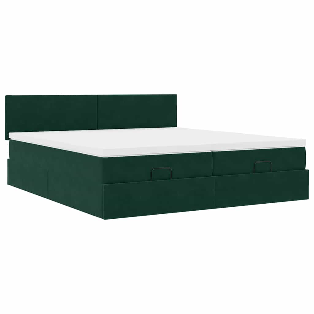 Struttura Letto Pouf con Materassi 200x200 cm Velluto | homemem39