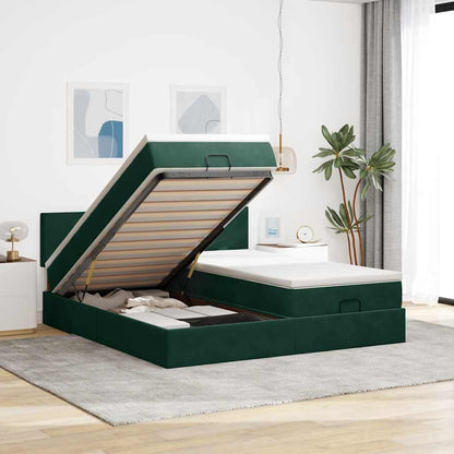 Struttura Letto Pouf con Materassi 200x200 cm Velluto | homemem39