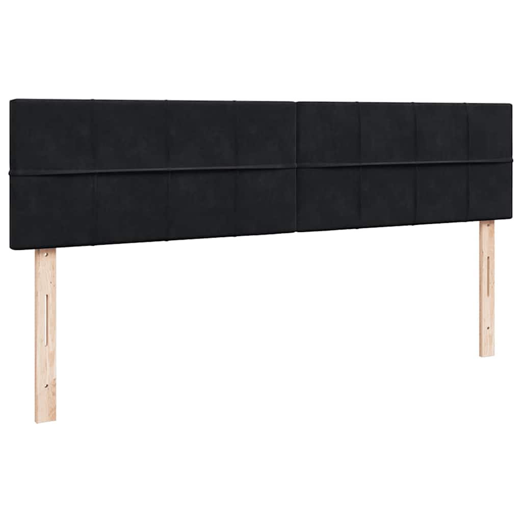 Struttura Letto Pouf con Materassi Nero 160x200 cm in Velluto | homemem39