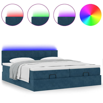 Struttura Letto Pouf con Materassi 160x200 cm Velluto | homemem39